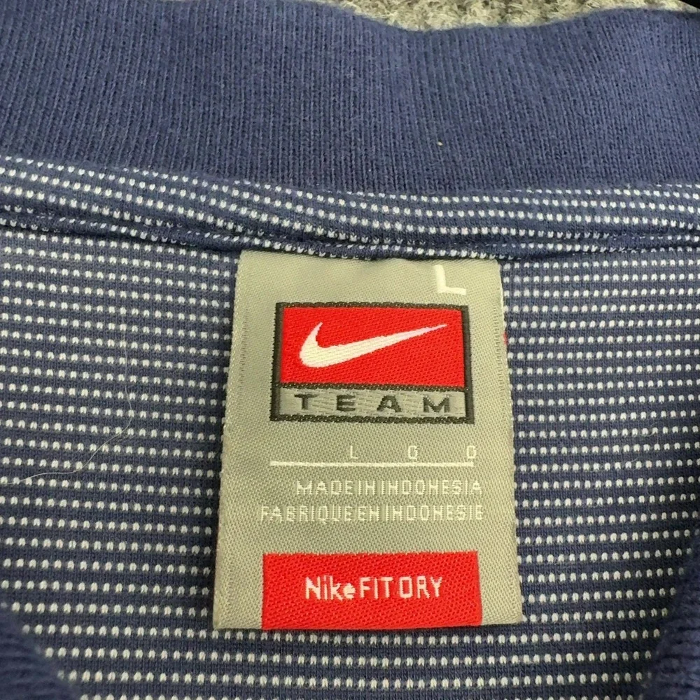 Boston Red Sox Nike Polo Shirt Mens L Blue Rayon Blend Striped Gorpcore